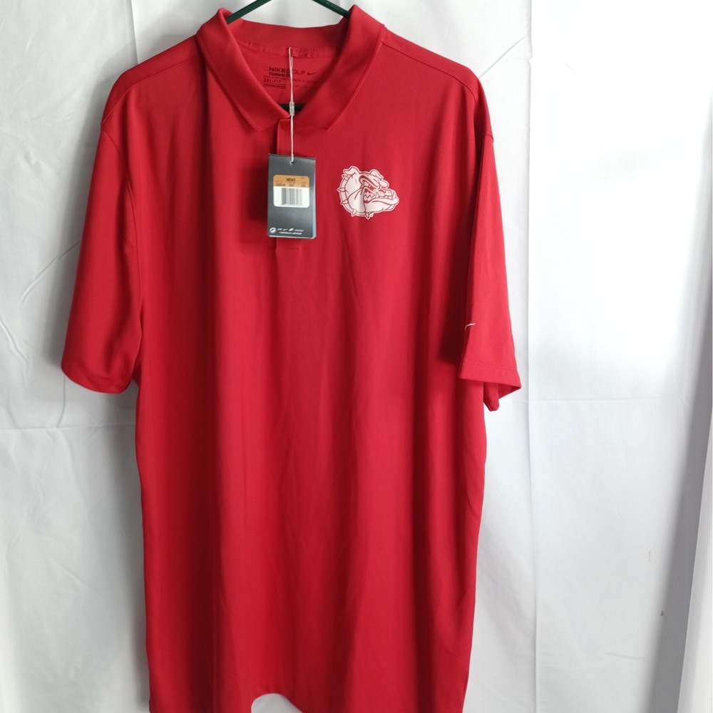 Nike Golf Gonzaga Bulldogs Red Dri-FIT Polo Shirt Mens XXL 725518-657 NWT